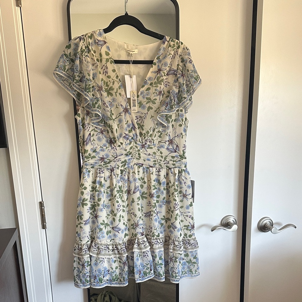 Max Studio Floral Dress with Blue and Green Accents